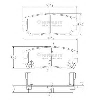 NIPPARTS J3615005 Комплект тормозных колодок, дисковый тормоз