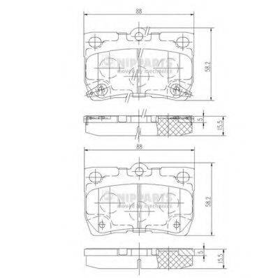 NIPPARTS N3612041 Комплект тормозных колодок, дисковый тормоз