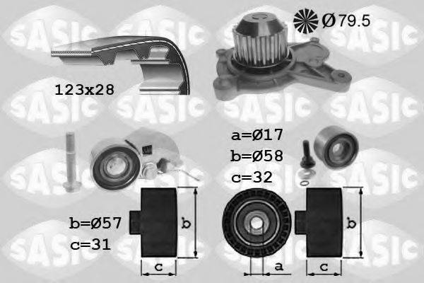 SASIC 3906075 Водяной насос + комплект зубчатого ремня