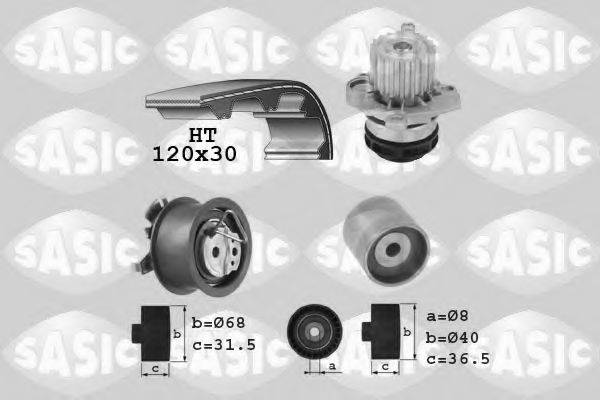 SASIC 3906080 Водяной насос + комплект зубчатого ремня