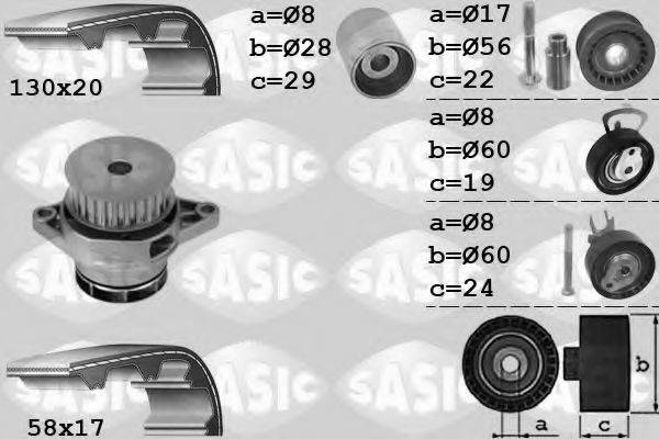 SASIC 3906085 Водяной насос + комплект зубчатого ремня