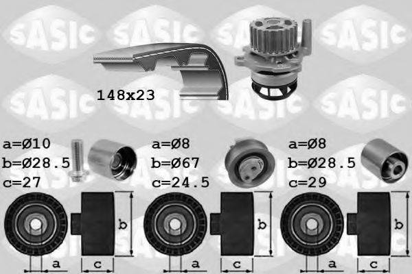 SASIC 3906057 Водяной насос + комплект зубчатого ремня