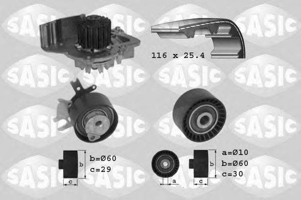 SASIC 3900007 Водяной насос + комплект зубчатого ремня