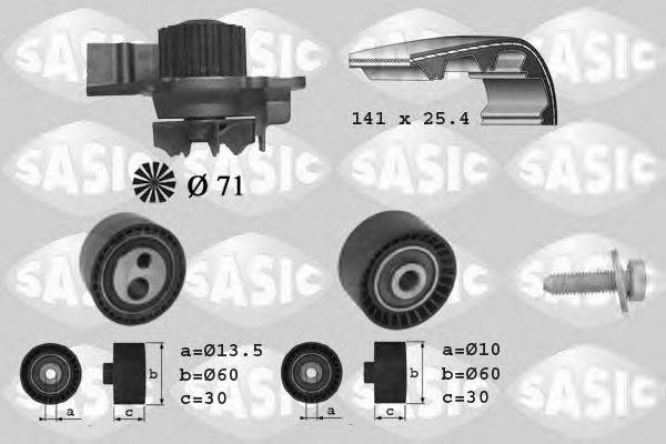 SASIC 3900011 Водяной насос + комплект зубчатого ремня