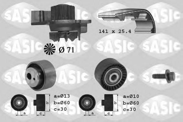 SASIC 3900012 Водяной насос + комплект зубчатого ремня