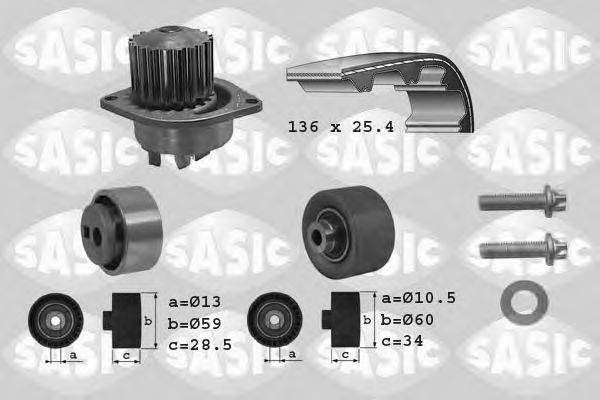 SASIC 3900017 Водяной насос + комплект зубчатого ремня