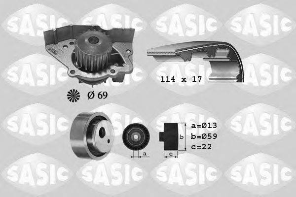 SASIC 3900024 Водяной насос + комплект зубчатого ремня