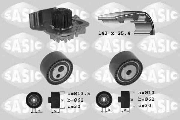 SASIC 3900026 Водяной насос + комплект зубчатого ремня