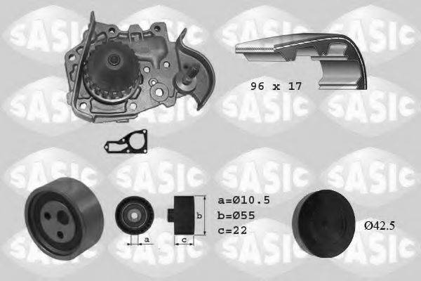 SASIC 3904005 Водяной насос + комплект зубчатого ремня
