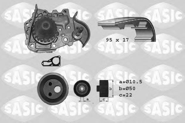 SASIC 3904006 Водяной насос + комплект зубчатого ремня