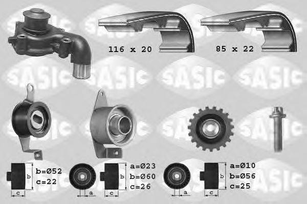 SASIC 3906013 Водяной насос + комплект зубчатого ремня