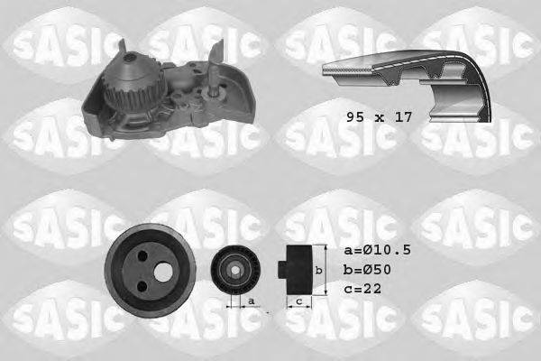 SASIC 3904025 Водяной насос + комплект зубчатого ремня