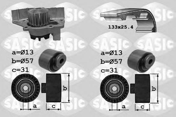 SASIC 3900030 Водяной насос + комплект зубчатого ремня