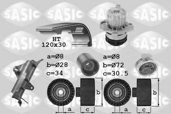 SASIC 3906027 Водяной насос + комплект зубчатого ремня