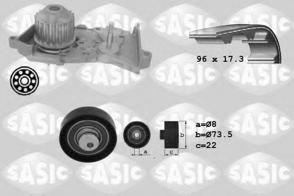 SASIC 3904026 Водяной насос + комплект зубчатого ремня