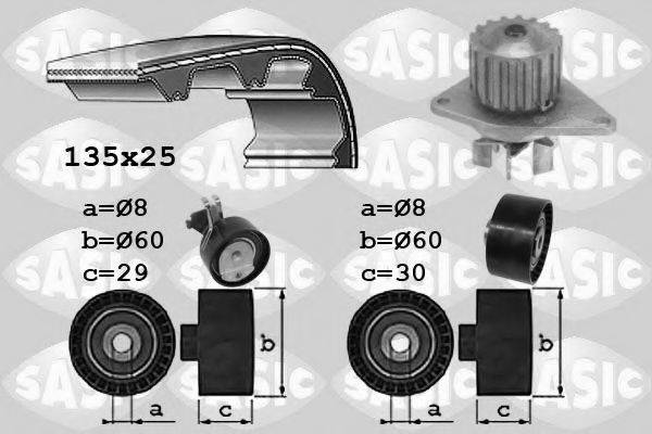 SASIC 3900032 Водяной насос + комплект зубчатого ремня