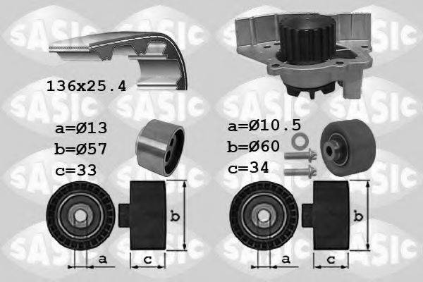 SASIC 3900033 Водяной насос + комплект зубчатого ремня