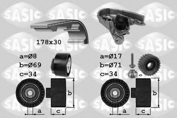 SASIC 3906030 Водяной насос + комплект зубчатого ремня