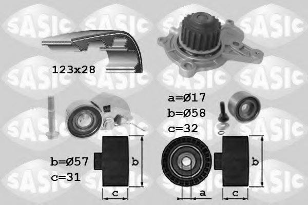 SASIC 3906039 Водяной насос + комплект зубчатого ремня