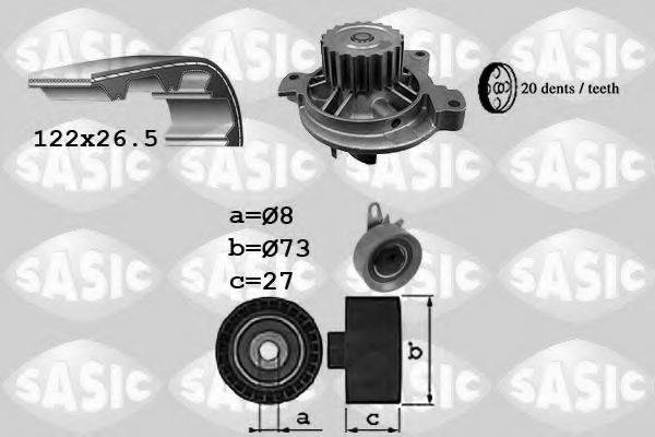 SASIC 3906051 Водяной насос + комплект зубчатого ремня