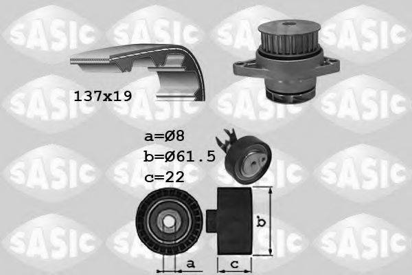 SASIC 3906054 Водяной насос + комплект зубчатого ремня