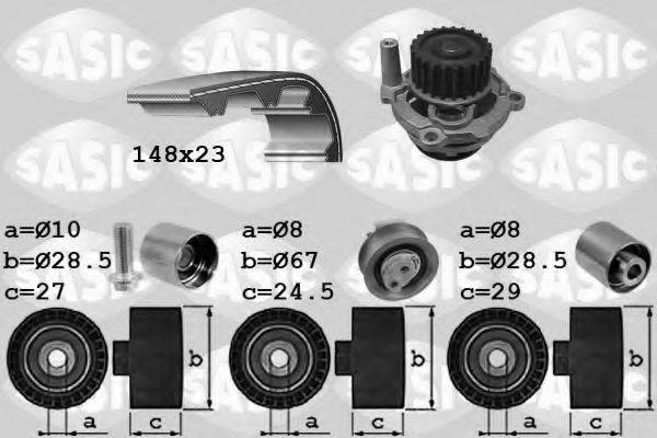 SASIC 3906055 Водяной насос + комплект зубчатого ремня