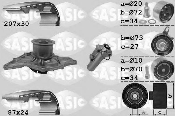 SASIC 3906058 Водяной насос + комплект зубчатого ремня