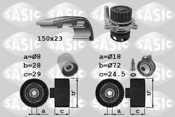 SASIC 3906062 Водяной насос + комплект зубчатого ремня