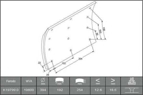 ABEX B2095932 Комплект тормозных башмаков, барабанные тормоза