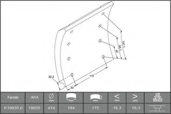 ABEX B2180159 Комплект тормозных башмаков, барабанные тормоза