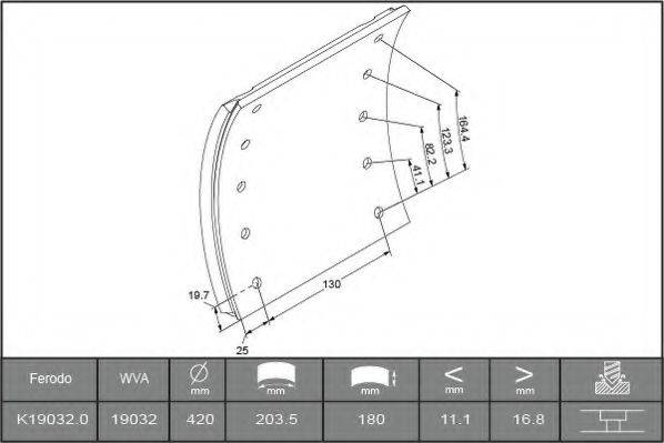 ABEX B2870153 Комплект тормозных башмаков, барабанные тормоза