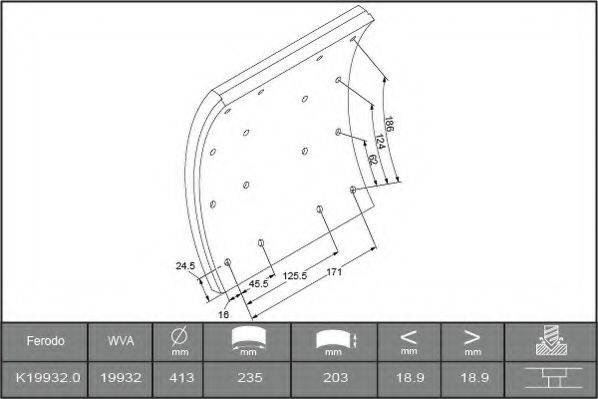 ABEX B4481151 Комплект тормозных башмаков, барабанные тормоза