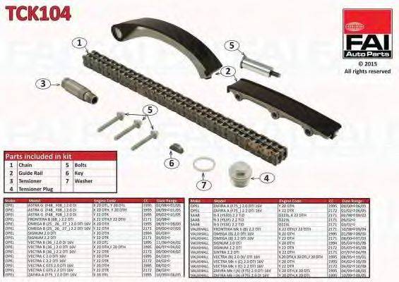 FAI AUTOPARTS TCK104 Комплект цели привода распредвала