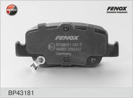 FENOX BP43181 Комплект тормозных колодок, дисковый тормоз