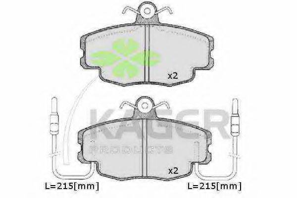 KAGER 350005 Комплект тормозных колодок, дисковый тормоз