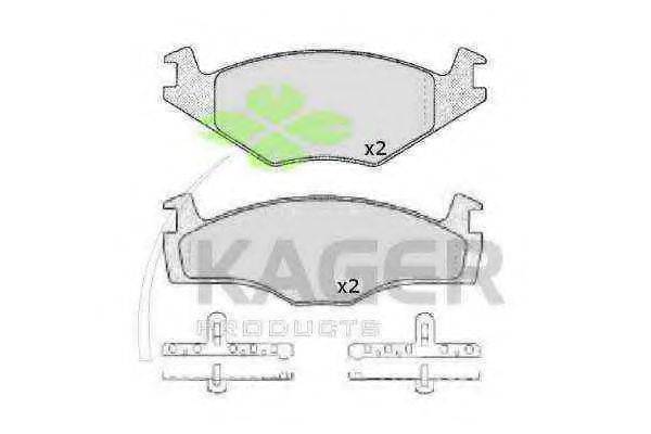 KAGER 350072 Комплект тормозных колодок, дисковый тормоз