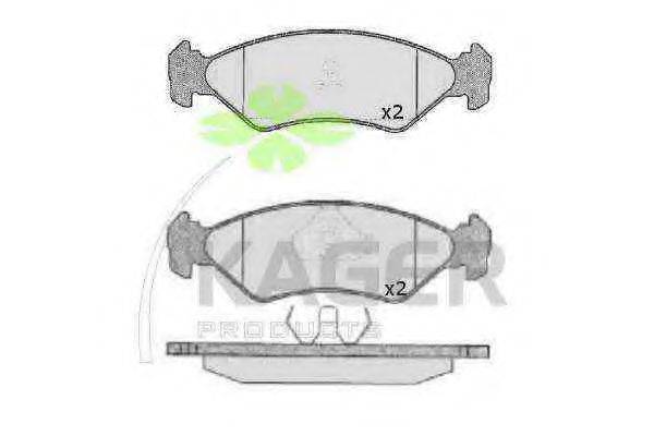 KAGER 350136 Комплект тормозных колодок, дисковый тормоз
