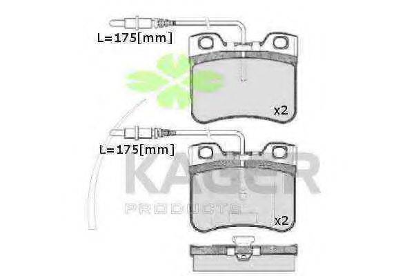 KAGER 350154 Комплект тормозных колодок, дисковый тормоз