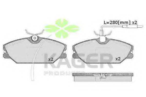 KAGER 350155 Комплект тормозных колодок, дисковый тормоз