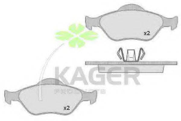 KAGER 350481 Комплект тормозных колодок, дисковый тормоз