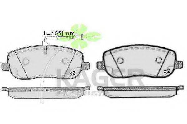 KAGER 350521 Комплект тормозных колодок, дисковый тормоз