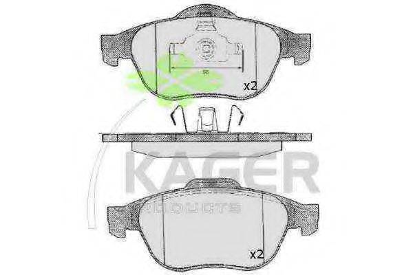 KAGER 350556 Комплект тормозных колодок, дисковый тормоз