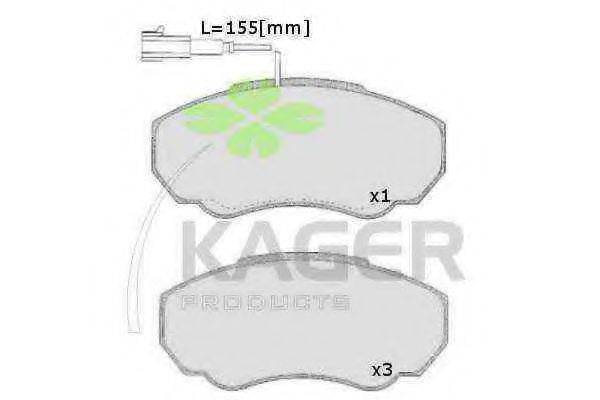 KAGER 350565 Комплект тормозных колодок, дисковый тормоз