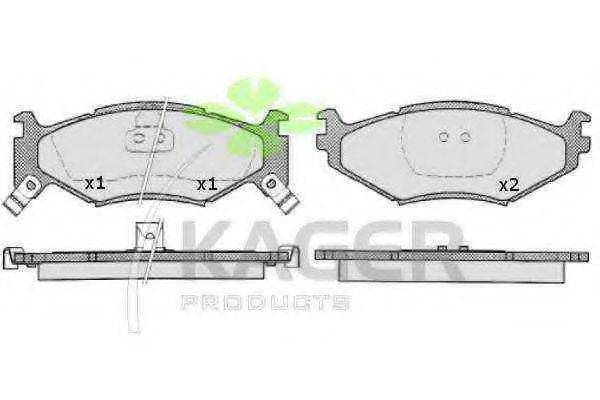 KAGER 350581 Комплект тормозных колодок, дисковый тормоз