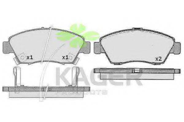 KAGER 350594 Комплект тормозных колодок, дисковый тормоз