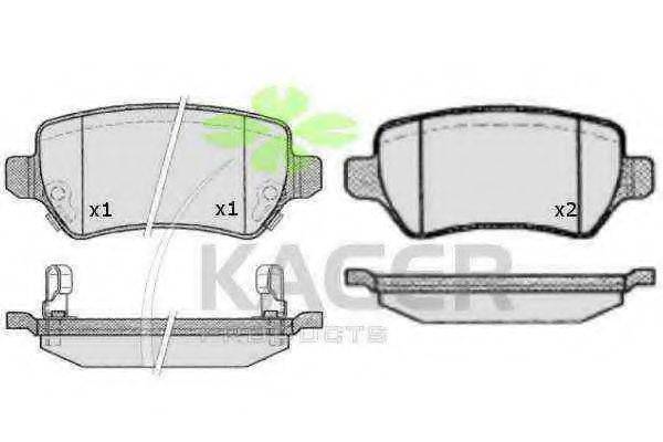 KAGER 350629 Комплект тормозных колодок, дисковый тормоз