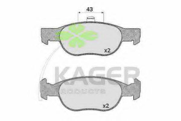 KAGER 350642 Комплект тормозных колодок, дисковый тормоз