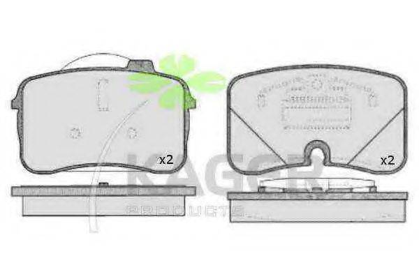 KAGER 350653 Комплект тормозных колодок, дисковый тормоз