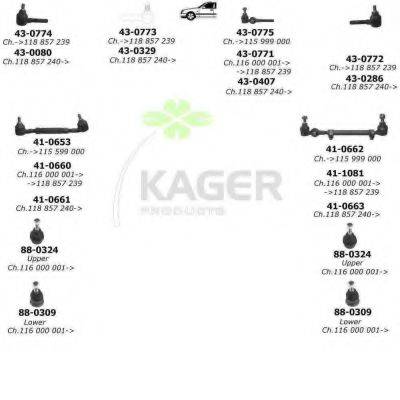 KAGER 800325 Подвеска колеса