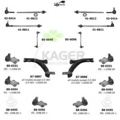KAGER 800763 Подвеска колеса